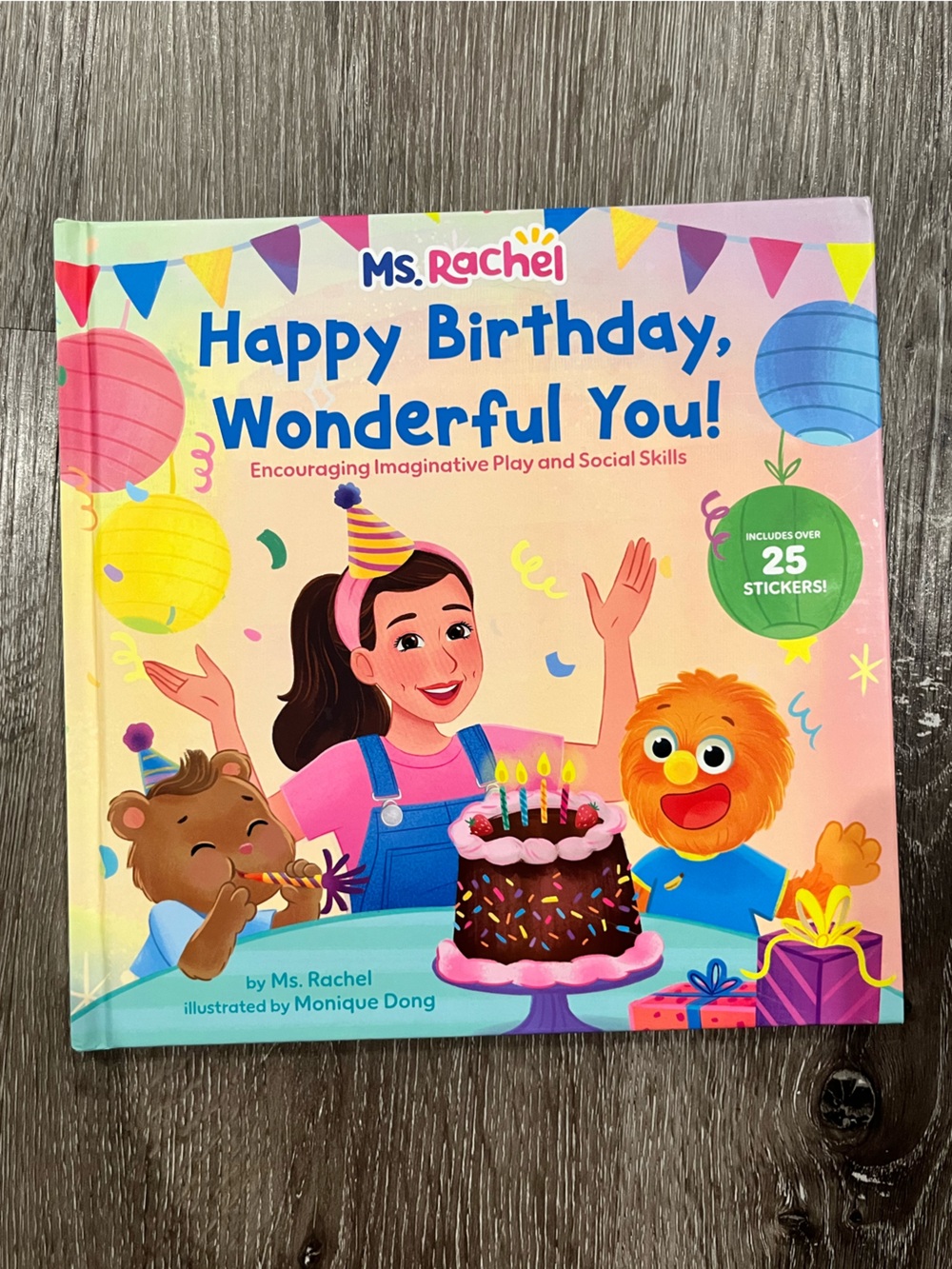 Rachel Happy Birthday Colorful Party Book - Pink Purple Blue Yellow Orange